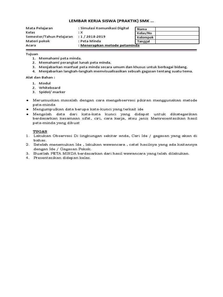 Lembar Kerja Siswa Peta Minda Docx