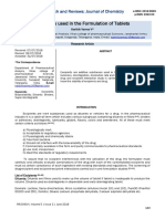 Excipients Used in The Formulation of Tablets