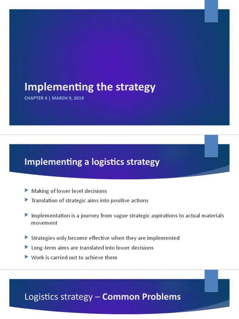 Logistics Strategy Implementation Guide | PDF | Supply Chain | Logistics