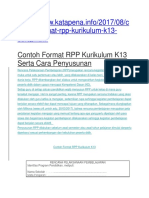 Contoh Format RPP Kurikulum K13 Serta Ca