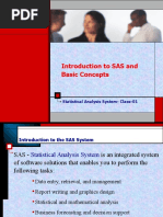 Introduction To SAS and Basic Concepts: Statistical Analysis System-Class-01