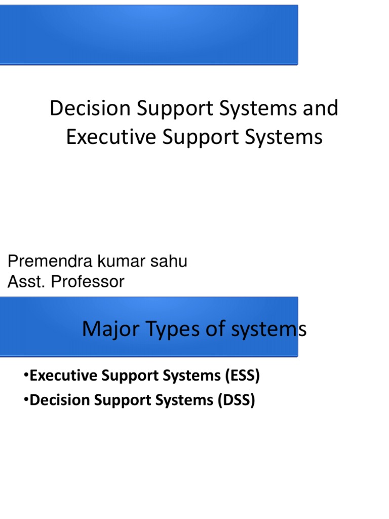 DSS and ESS: Key Differences Explained | PDF | Decision Support System ...
