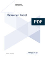 Management Control: Module Guide 2016 2017 International Business School