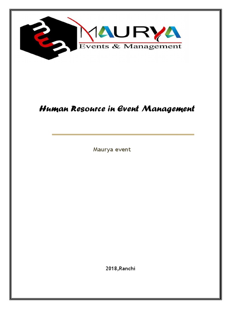 Human Resource In Event Management PDF Marketing Goal