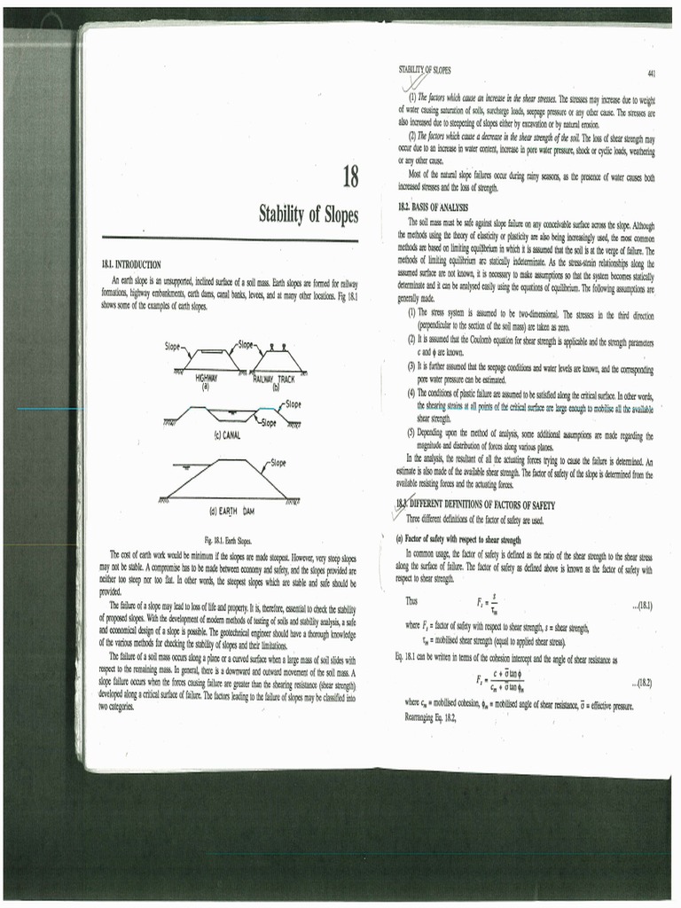 Stability of Slopes Extracted From Soil Mechanics and Foundation ...
