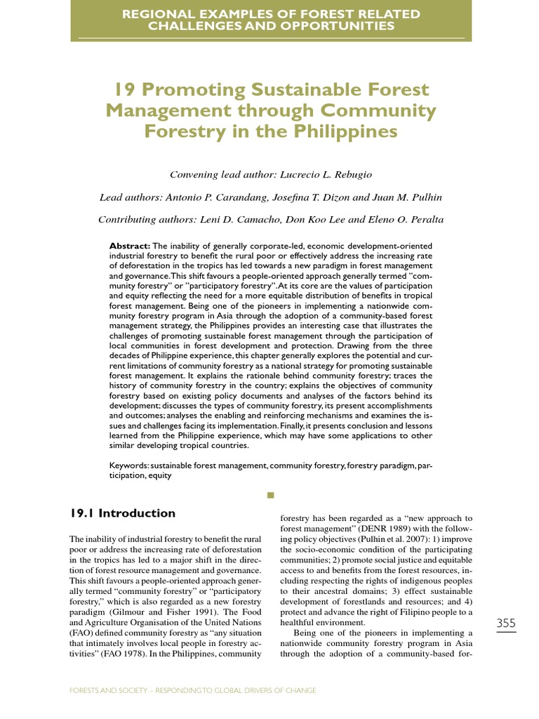 Promoting Sustainable Forest Management through Community Forestry ...