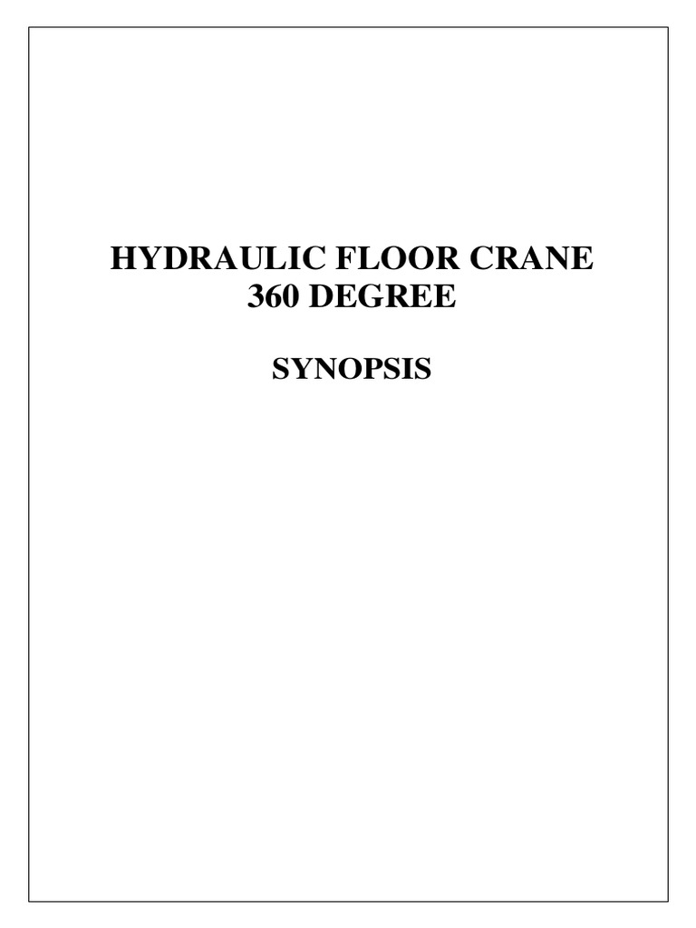 Hydraulic Floor Crane 360 Degree PDF Crane (Machine) Machines