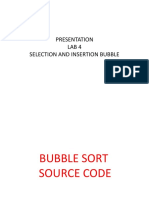Presentation Lab 4 Selection and Insertion Bubble