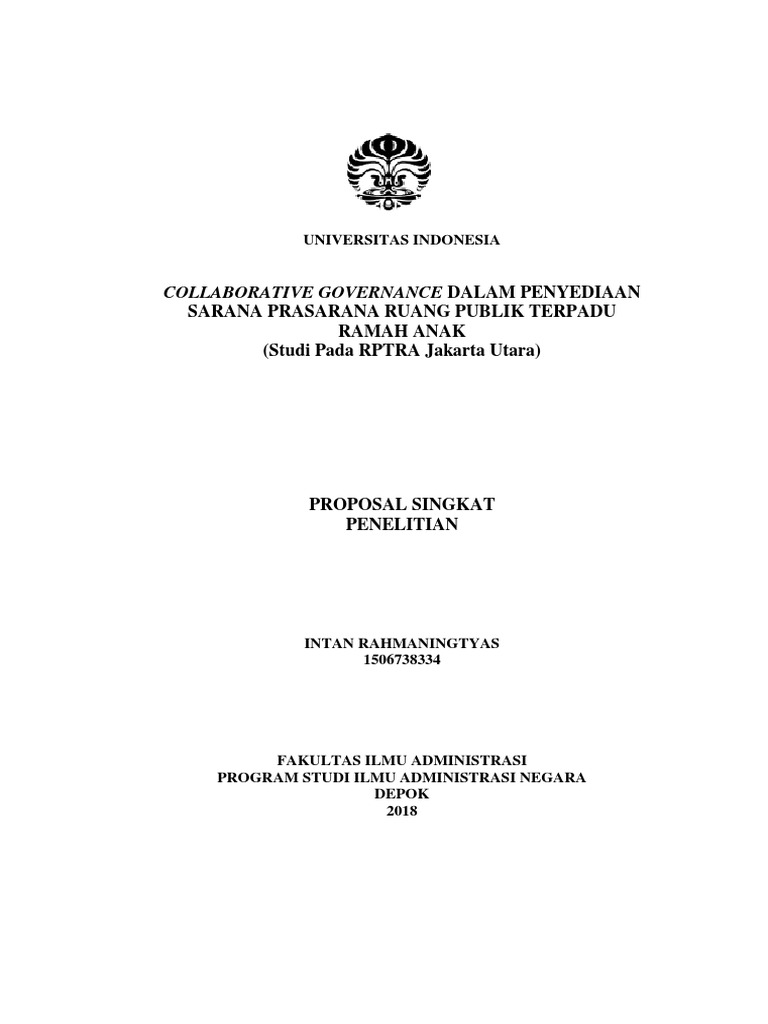 Kolaborasi Pemerintah dalam RPTRA Jakarta | PDF