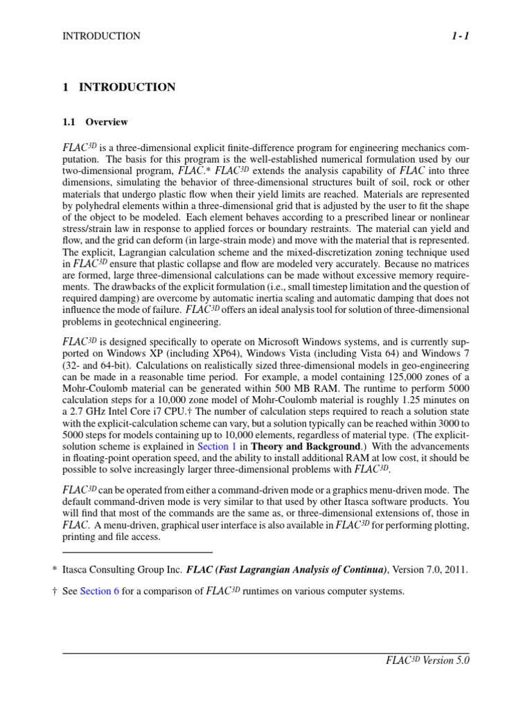 FLAC3D 5.0 Manual 101 | PDF | 3 D Computer Graphics | Fluid Dynamics