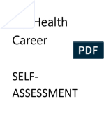 My Health Career Self-Assessment