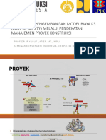 Konseptual Pengembangan Model Biaya K3 (Cost of Safety) Melalui Pendekatan Manajemen Proyek Konstruksi