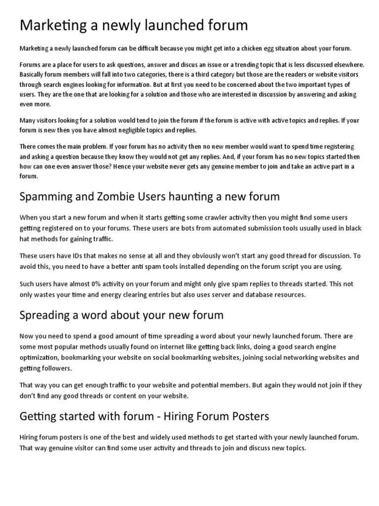 Effective Strategies for Forum Marketing | PDF | Internet Forum | Websites