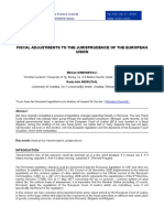 Fiscal Adjustments To The Jurisprudence of The European Union