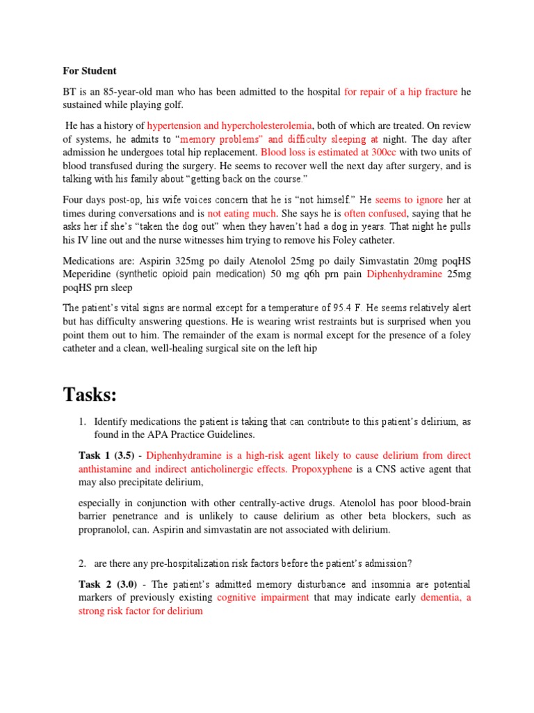 Delirium 1 | PDF | Health Sciences | Diseases And Disorders