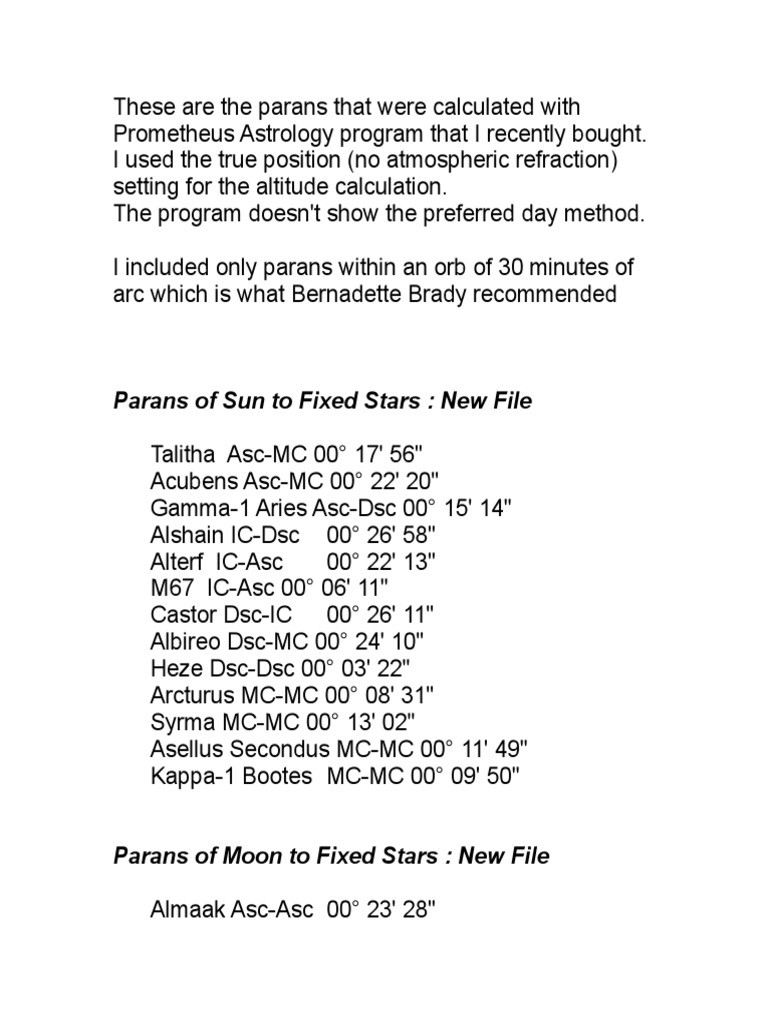 My Prometheus Star Parans | PDF | Stellar Astronomy | Sky