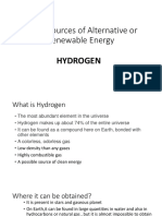 Other Sources of Alternative or Renewable Energy: Hydrogen