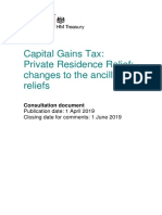 CGT PRR Changes To Ancillary Reliefs