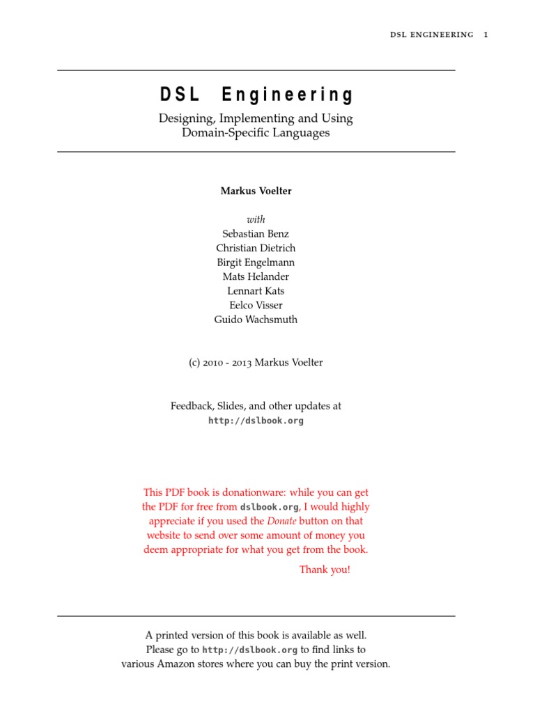 DSL Engineering PDF | PDF | Component Based Software Engineering ...