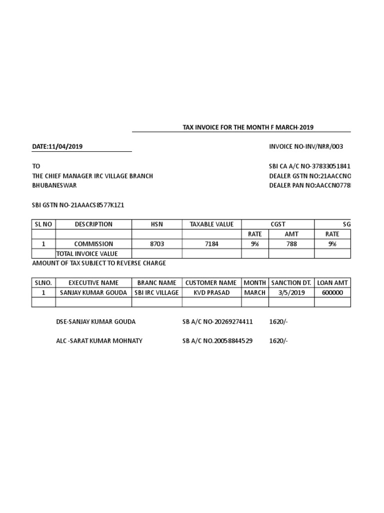 March 2019 Tax Invoice Summary | PDF | Business