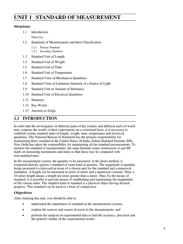 Standards of Measurement Explained | PDF | Metre | Measurement