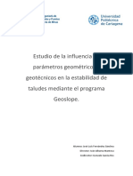 Estudio de La Influencia de Parámetros Geométricos y Geotécnicos en La Estabilidad de Taludes Mediante El Programa Geoslope