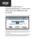 espetrofotometro calibração