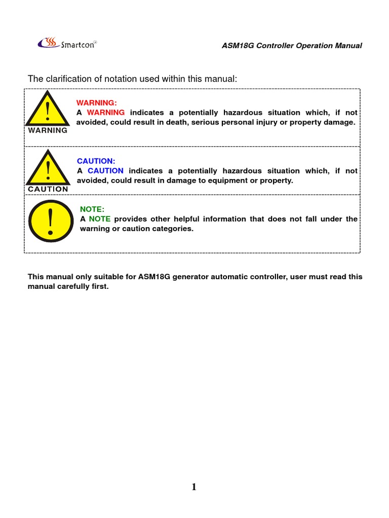 ASM18G Controller Manual | PDF | Diesel Engine | Switch