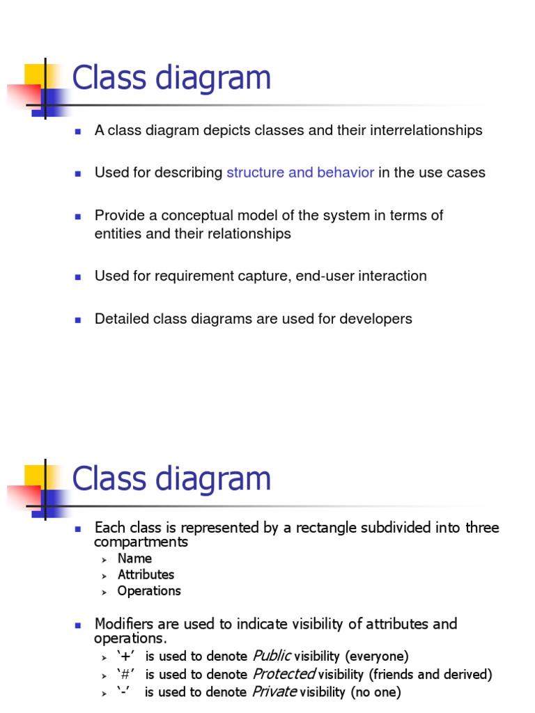 Class Diagram: Structure and Behavior | PDF | Inheritance (Object ...