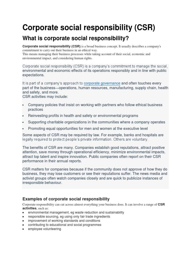 Understanding Corporate Social Responsibility | PDF | Corporate Social ...