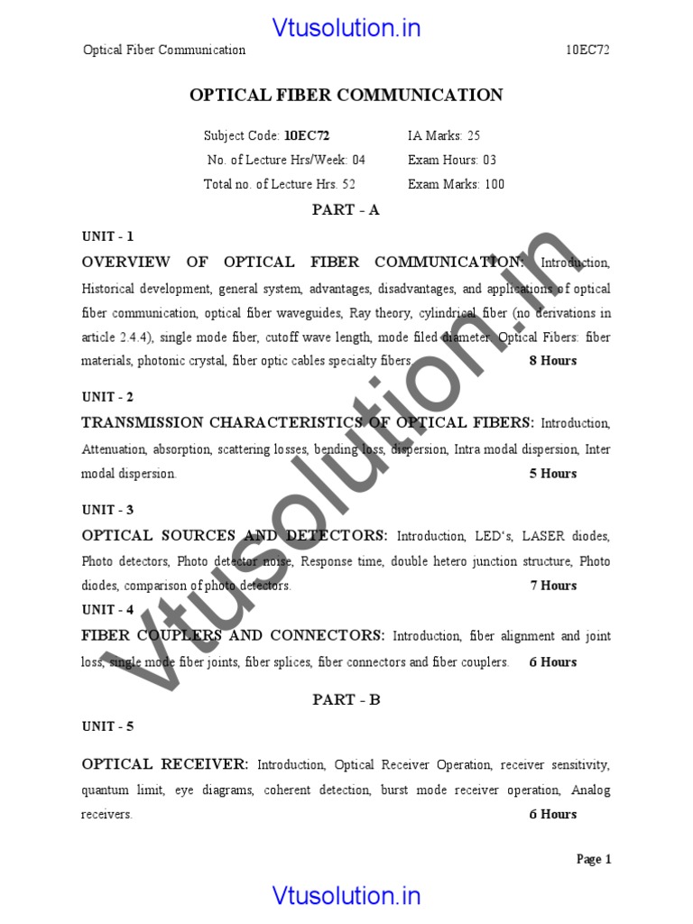 Optical Fiber Communication Guide | PDF | Optical Fiber | Refraction