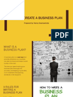 How To Create A Business Plan: Prepared By: Nenny Soemawinata