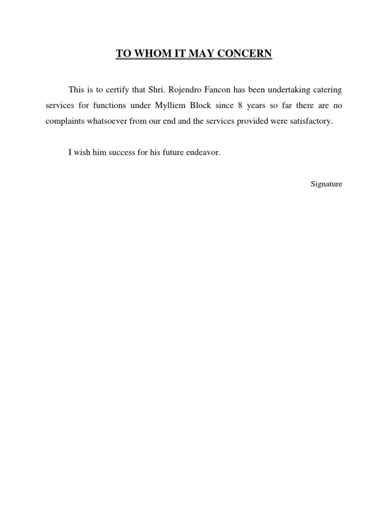 To Whom It May Concern PDF