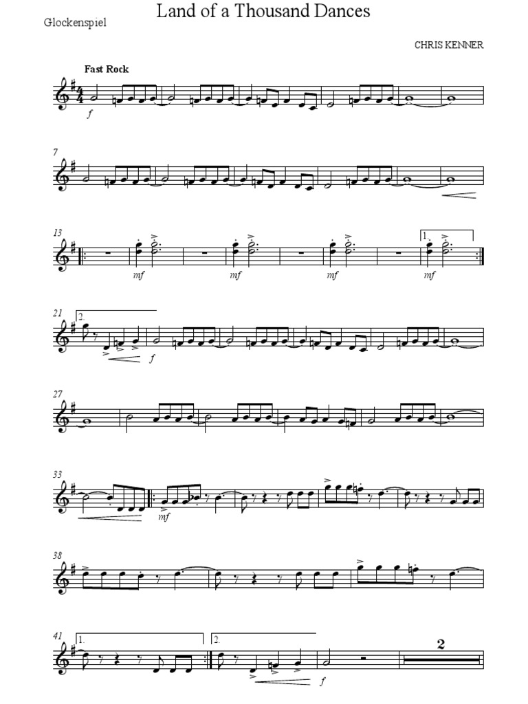 Glockenspiel Fast Rock PDF American Songs Singles (Music)