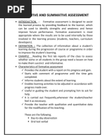 Formative and Summative Assessment