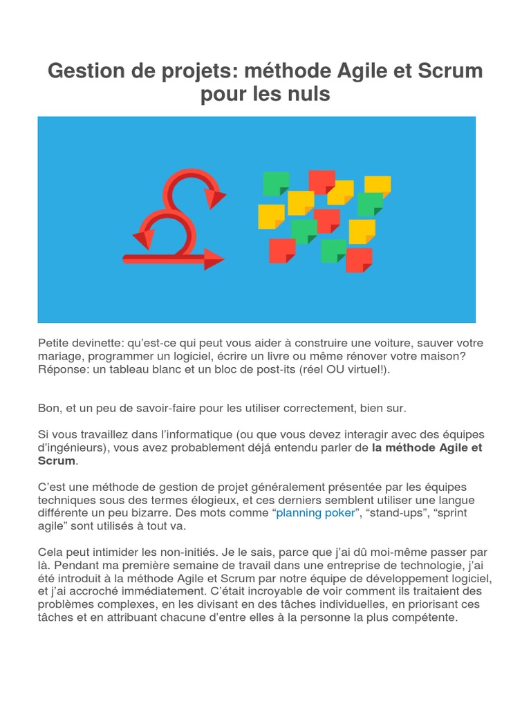 Gestion De Projet Pour Les Nuls Pdf Agile Pour Les Nuls | PDF | Scrum (développement) | Méthode agile