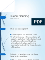 Lesson Planning: Junelle P. Silguera, RMT