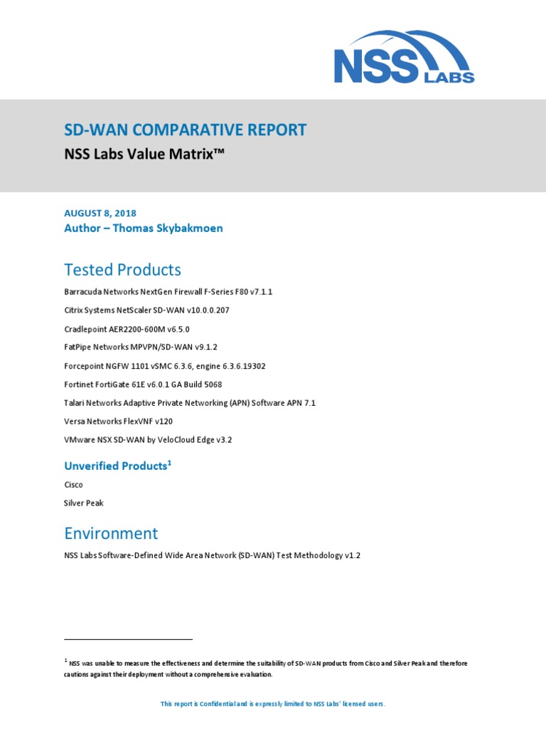 Nss Labs Sd-Wan Comparative Report | PDF | Voice Over Ip | Codec