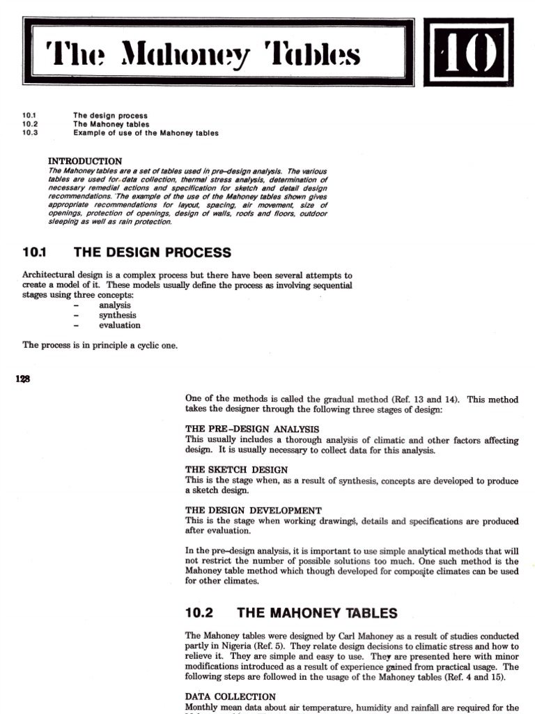 Introduction To Building Climatology - Chapter 10 - The Mahoney Tables ...
