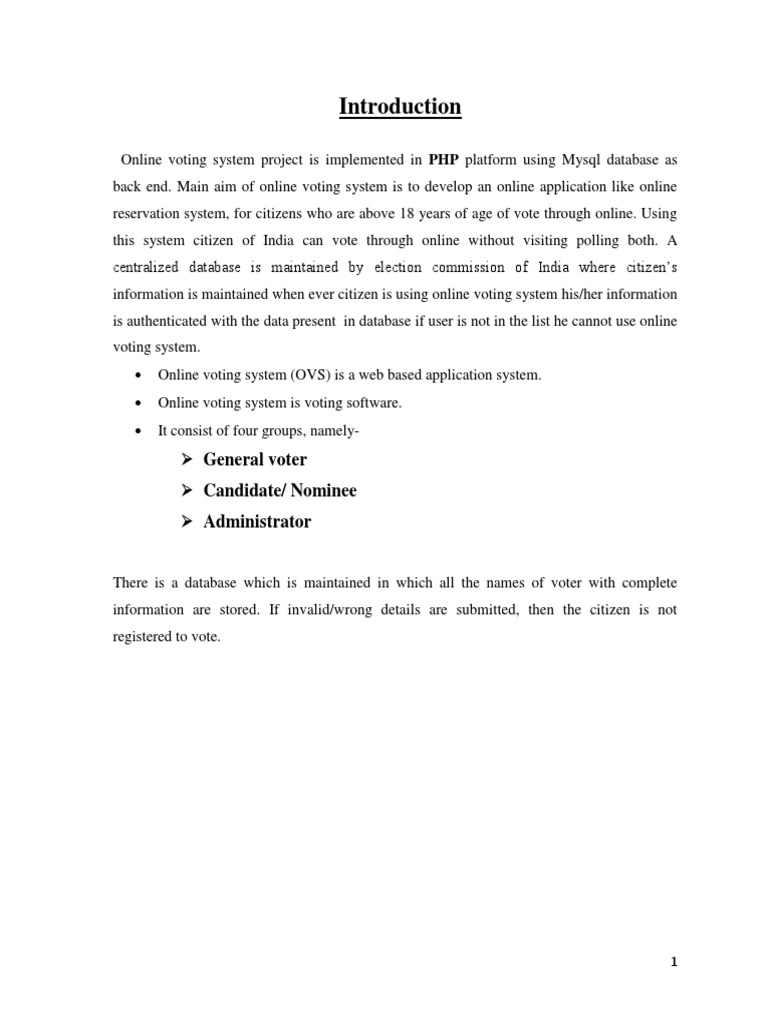 Online Voting System in PHP and MySQL | PDF | Html | Cascading Style Sheets