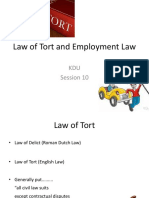 10. Law of Tort and Employment Law