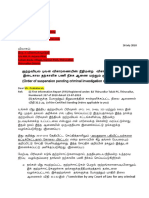 Order of Suspension Pending Criminal Investigation Cum Charge-Sheet