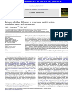 Between-Individual Differences in Behavioural Plasticity Within Populations. Causes and Consequences - Dingemanse & Wolf - 2013