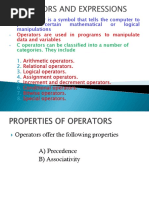 Operators and Expressions