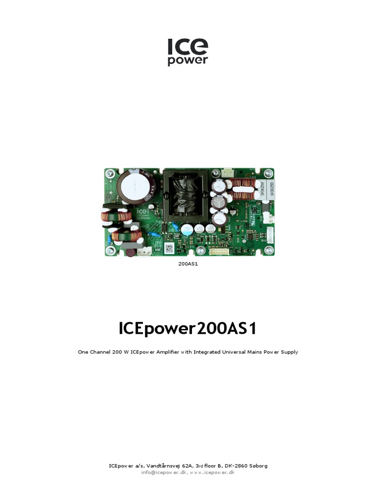 Icepower 200as1 Datasheet 1 3 Pdf Amplifier Power Supply