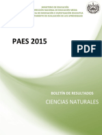 Boletín Paes 2015 Ciencias Naturales