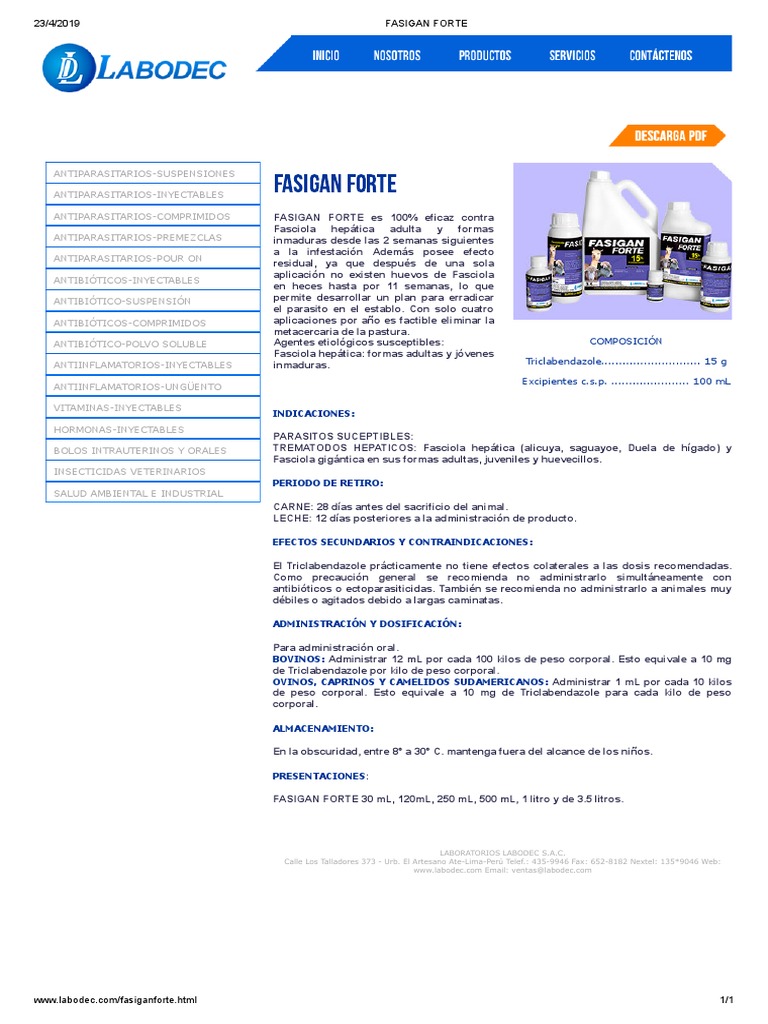 Eficacia y uso de Fasigan Forte | PDF | Especialidades Medicas | Salud ...