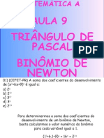 Matemática PPT - Aula 09 - Triângulo de Pascal