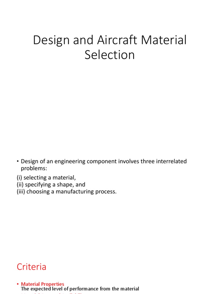 Aircraft Material Selection | PDF | Fracture | Strength Of Materials