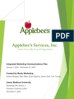 Monty Marketing Imc Plan For Applebees Final Version